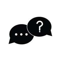Speech bubble with question mark icon. Message box with question sign. FAQ symbol concept question and answer icons set. Vector illustration