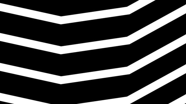 Dynamic Black And White Zigzag Stripes, Looping Abstract Animation