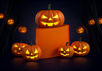 Fototapeta premium happy halloween sale or invitation design banner