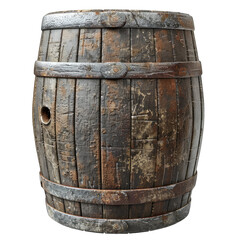 Fototapeta premium old wooden barrel on transparent background png