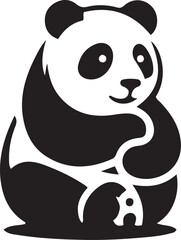 Fototapeta premium panda icon silhouette vector style