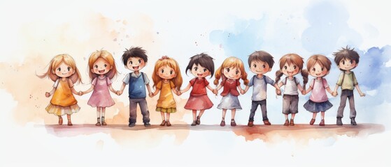 Fototapeta premium Joyful Children Celebrating Together in a Colorful Scene