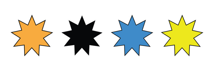 baha'i bahai. bahaism. Bahai star Religious symbol sign icon symbol ui and ux design, glyphs and stroke line icon.