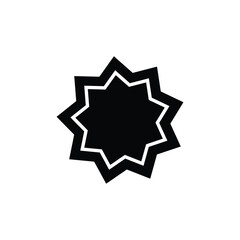 Bahai star. Black linear Bahai symbol. Religious symbol of Bahaism. Vector illustration.