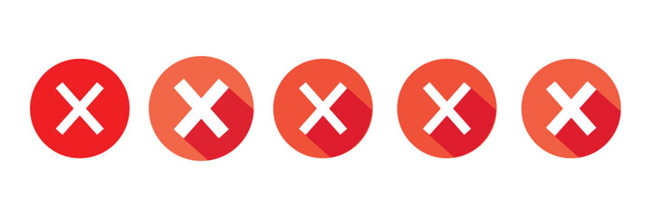Close icon set vector illustration. Delete sign and symbol. cross sign. Cancel, close page button for web and mobile UI design.