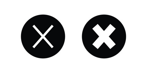 Obraz premium Vector cross multiply close remove mark icon. Perfect for app and web interfaces, infographics, presentations, marketing, etc.