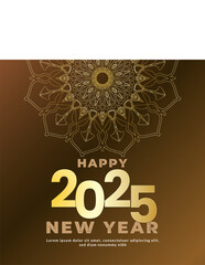 Happy New Year decoration whith mandala background