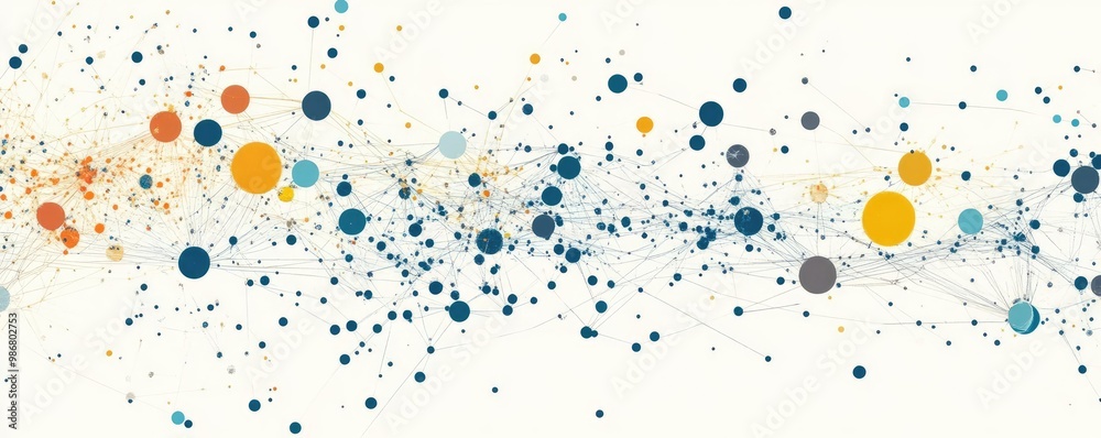 Poster abstract design featuring colorful dots on a light background, perfect for artistic and modern theme
