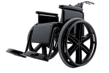 A sleek black wheelchair designed for comfort and mobility, showcasing modern features for enhanced accessibility.