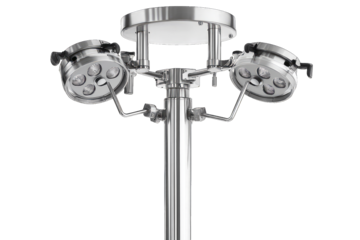 Modern surgical light with bright LED design for optimal illumination in operating rooms.