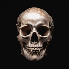 Retro image skull horror close-up on black with clipping mask