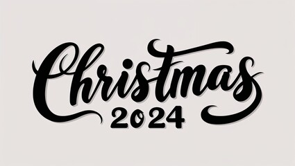 christmas 2024 calligraphy lettering black ink on plain white background