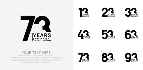 anniversary logotype style with black color can be use for company celebration event