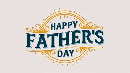 Obraz premium happy fathers day decorative design lettering on plain white background