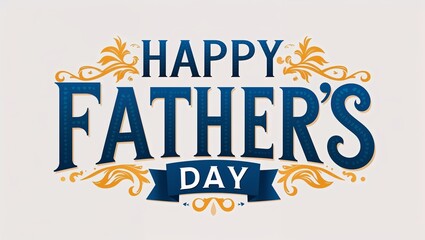 happy fathers day decorative design lettering on plain white background