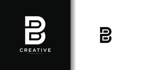 Abstract letter B logo design. Modern logo idea. Premium Vector