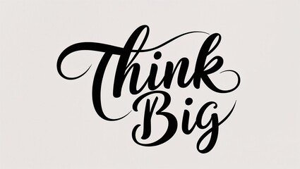 Obraz premium think big calligraphy lettering black ink on plain white background