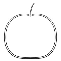 白黒　シンプルなりんごのフレーム