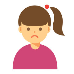 困った顔の女性のイラスト