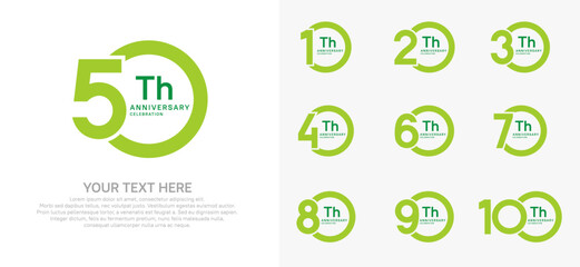 anniversary logotype style with green color can be use for company celebration event