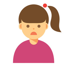 困った顔の女性のイラスト