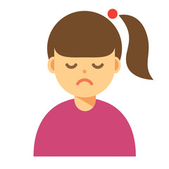 目を瞑る女性のイラスト