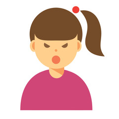 怒った顔の女性のイラスト