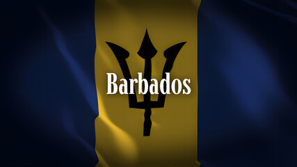 バルバドスの国旗に国名 © igapy