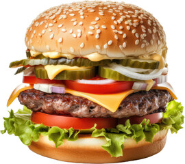 Hamburger isolated on transparent png background