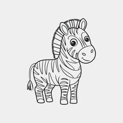 zebra coloring page for kids