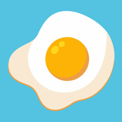 Fried egg. Fried egg flat icon. Fried egg closeup