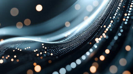 Glowing holographic data flows sleek abstract visuals