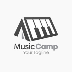 Music Camp Logo Design Template. Good for Business, Agency, Community and Organization