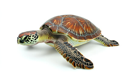 Sea turtle isolated on white background
