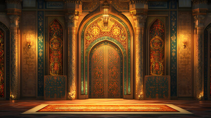 Background screensaver with oriental theme. an old medieval oriental item that has a national heritage in religion. Persian Empire. Illustration