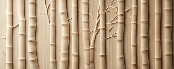 Fototapeta premium Bamboo texture on a neutral background