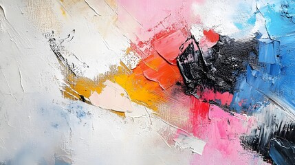 Abstract Art with Textured Oil Paint Strokes in Vibrant Colors