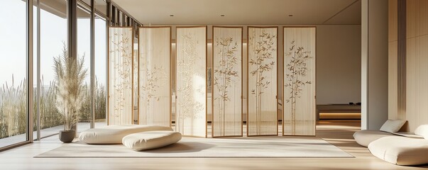 Modern interior with elegant room dividers