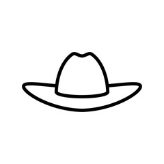 Cowboy hat icon on white background. Vector illustration.