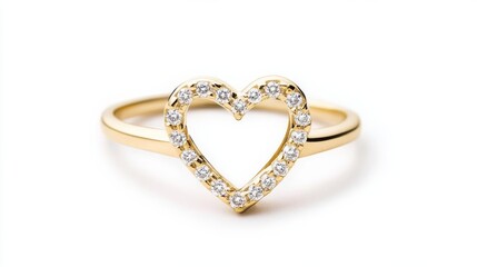 Open-heart ring with delicate diamonds, expressing love and tenderness