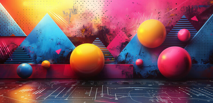 Summer Sports Game Geometric Background