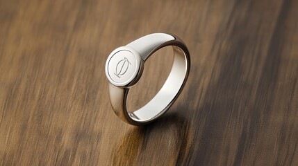 Signet ring with a personalized monogram, representing heritage and identity