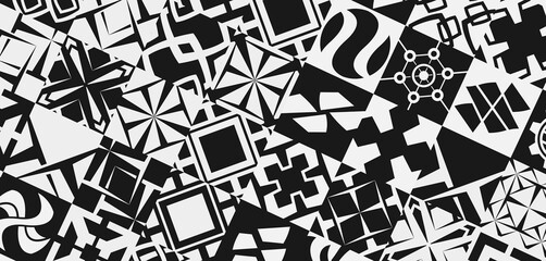 Abstract black and white illustration. 