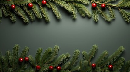 Christmas fir green frame for a celebratory Christmas flyer