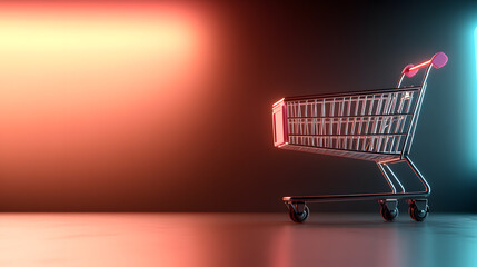 3D illustration of a Black Friday banner with neon light