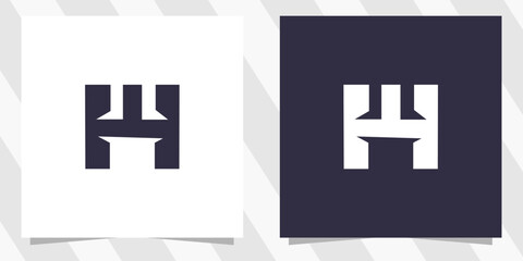 letter hw wh logo design vector