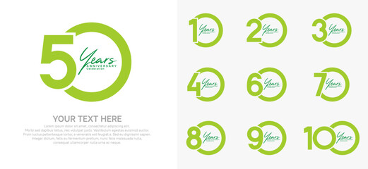 anniversary logotype style with green color can be use for company celebration event