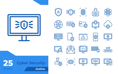 Cyber Security Outline Icons