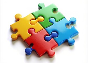 Obraz premium Together, diverse pieces form a vibrant picture, symbolizing unity and collaboration as they fit together to create a