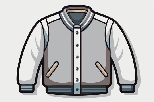 recommend clip art: Bomber jacket technical fashion illustration. bomber jacket vector template illustration. 